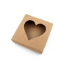 Pudełko z okienkiem Serce 8x8x2 Naturalne EKO